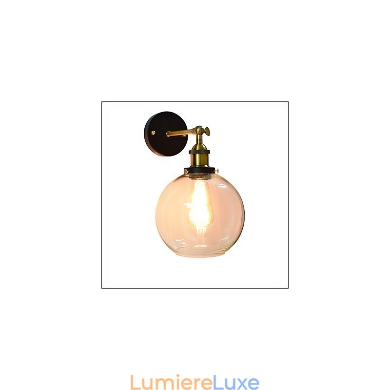 Applique murale en fer noir simple et rétro, lampe murale décorative à une tête, style européen
