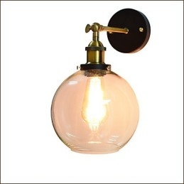 Applique murale en fer noir simple et rétro, lampe murale décorative à une tête, style européen