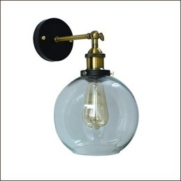 Applique murale en fer noir simple et rétro, lampe murale décorative à une tête, style européen