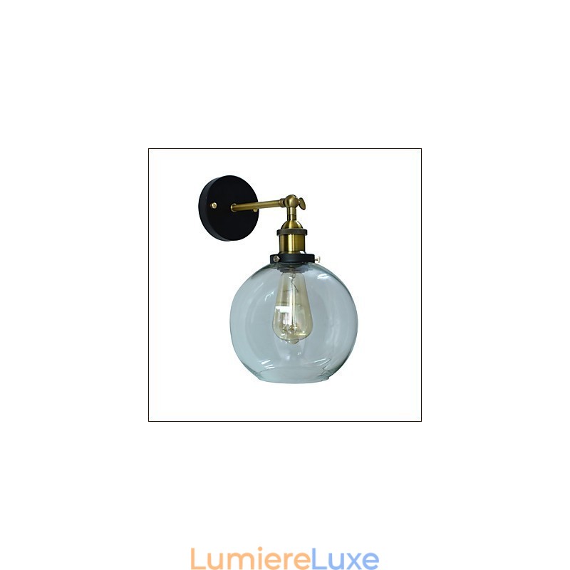 Applique murale en fer noir simple et rétro, lampe murale décorative à une tête, style européen
