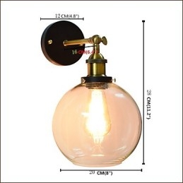 Applique murale en fer noir simple et rétro, lampe murale décorative à une tête, style européen