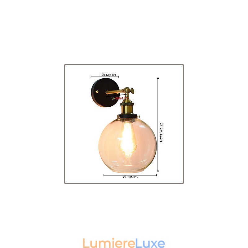 Applique murale en fer noir simple et rétro, lampe murale décorative à une tête, style européen