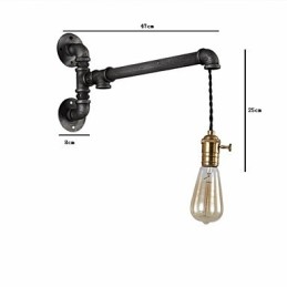 Appliques murales industrielles vintage avec interrupteur, éclairage créatif pour restaurant, café, bar, décoration avec 1 lumière, finition peinte