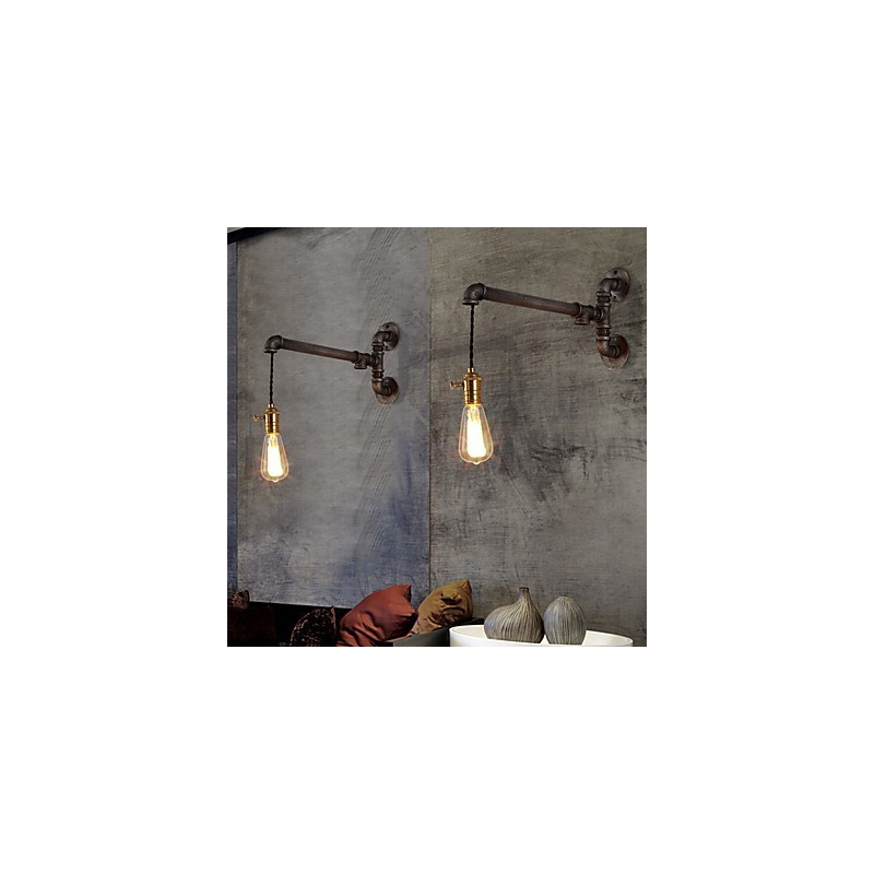 Appliques murales industrielles vintage avec interrupteur, éclairage créatif pour restaurant, café, bar, décoration avec 1 lumière, finition peinte