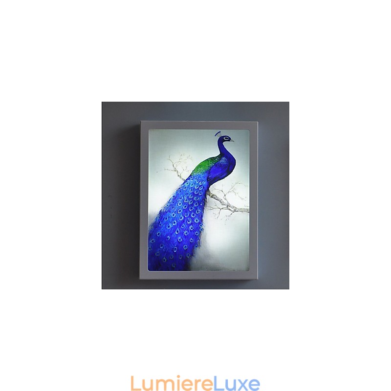 Peinture contemporaine moderne intégrée pour appliques murales à lumière ambiante