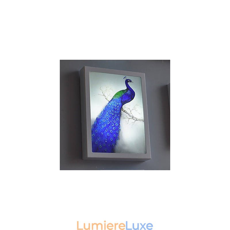 Peinture contemporaine moderne intégrée pour appliques murales à lumière ambiante
