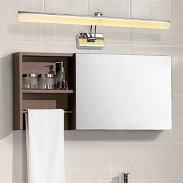 Applique murale de salle de bain avec fonction chromée contemporaine et moderne intégrée pour une lumière ambiante