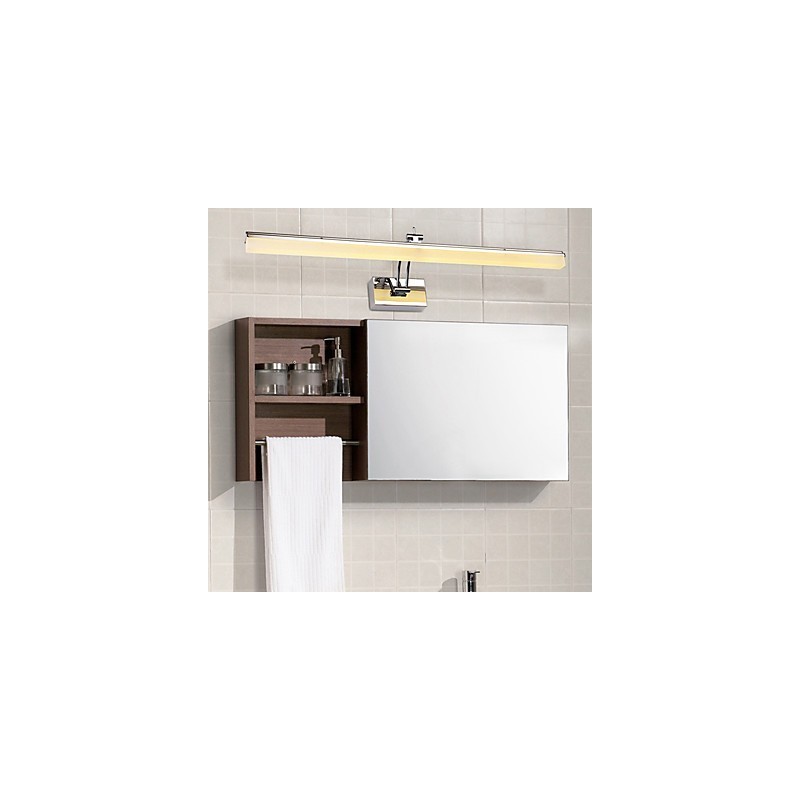Applique murale de salle de bain avec fonction chromée contemporaine et moderne intégrée pour une lumière ambiante