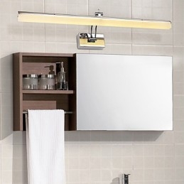 Applique murale de salle de bain avec fonction chromée contemporaine et moderne intégrée pour une lumière ambiante