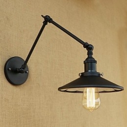 Applique murale à bras pivotant style mini, style rustique et rétro