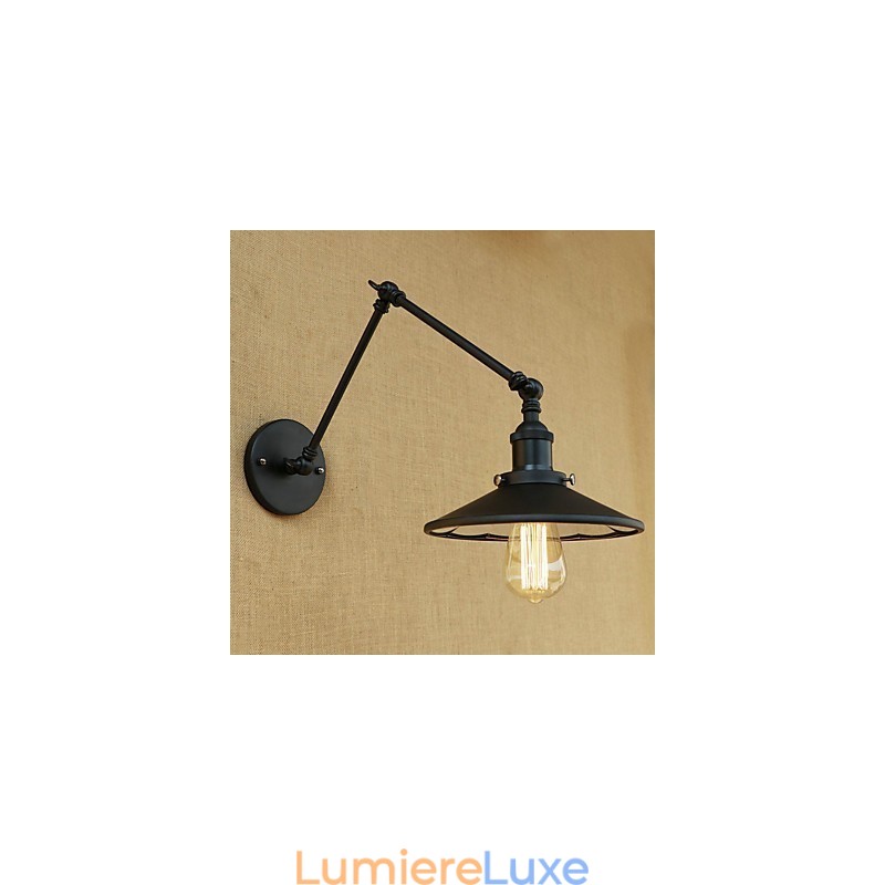 Applique murale à bras pivotant style mini, style rustique et rétro
