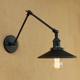 Applique murale à bras pivotant style mini, style rustique et rétro