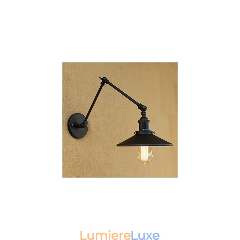 Applique murale à bras pivotant style mini, style rustique et rétro