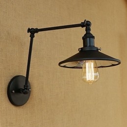 Applique murale à bras pivotant style mini, style rustique et rétro