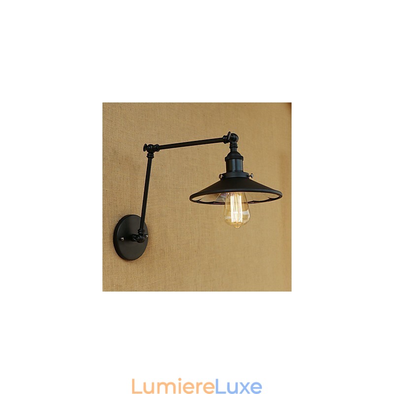 Applique murale à bras pivotant style mini, style rustique et rétro