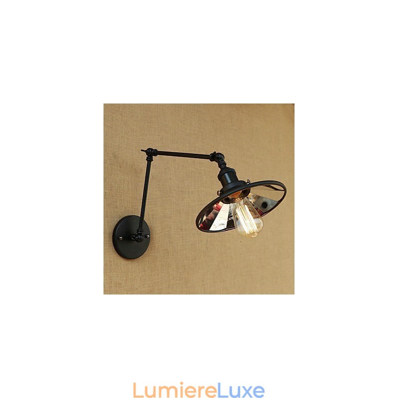 Applique murale à bras pivotant style mini, style rustique et rétro
