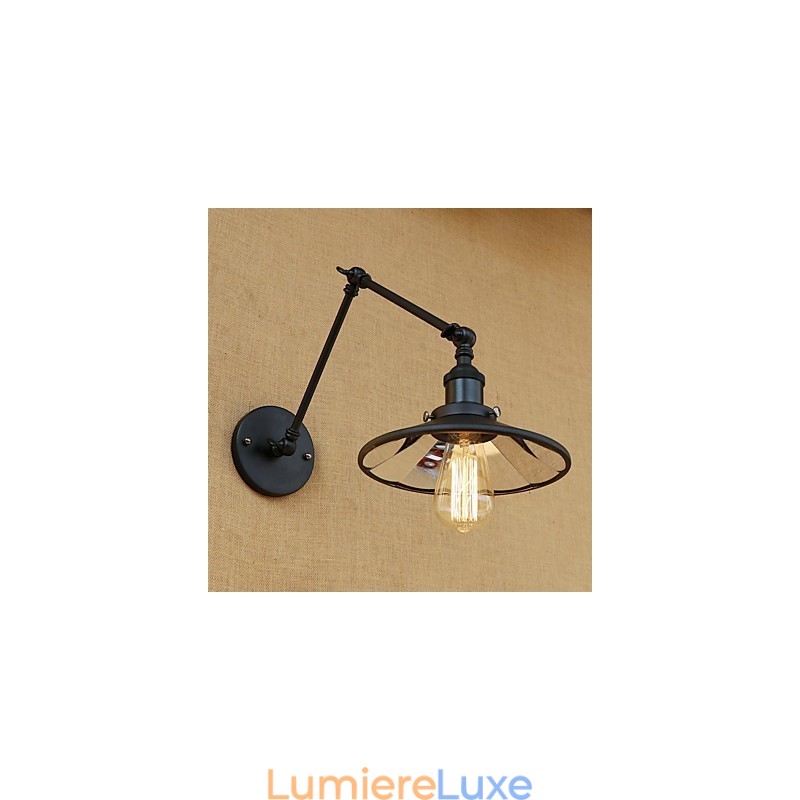 Applique murale à bras pivotant style mini, style rustique et rétro