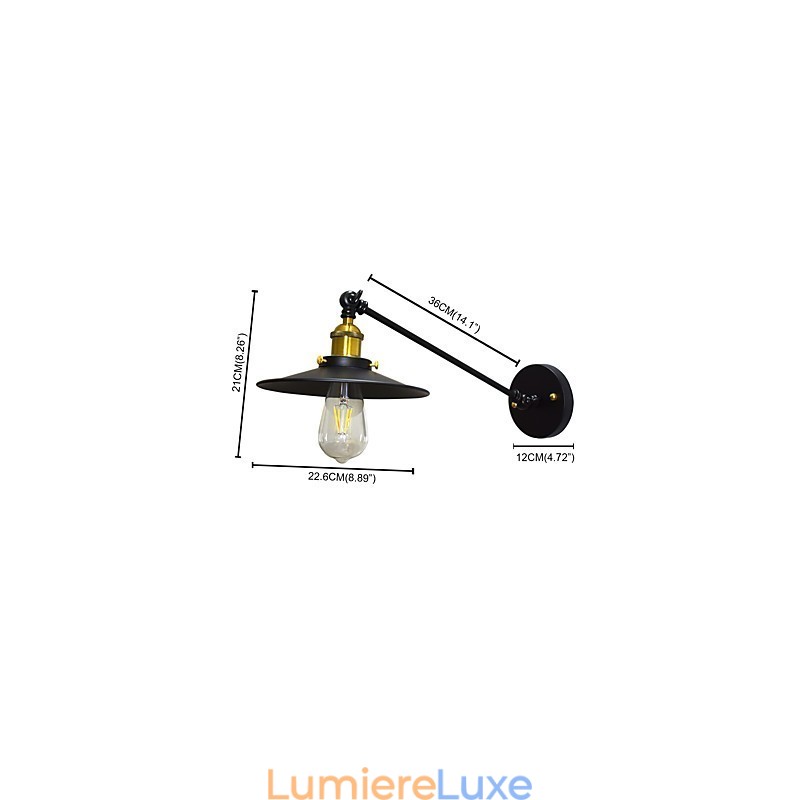 Lampe murale Buzz Wall Iron Dumb Black Lampe sabre laser sur le mur
