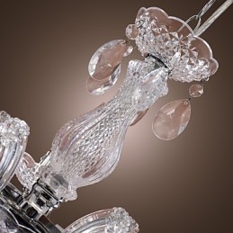 Plafonnier chromé Upligh, lampe bougie, luminaire acrylique, lustre suspendu