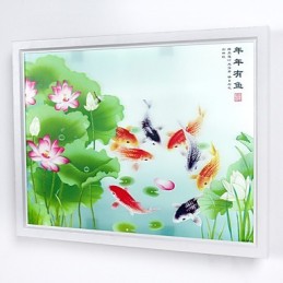 Peinture contemporaine moderne intégrée pour appliques murales à lumière ambiante