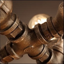 Lustre suspendu à 7 lumières de style rétro industriel américain en forme de pipe à eau