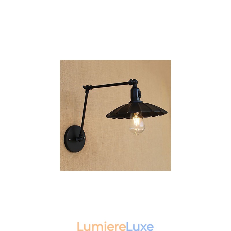 Applique murale à bras pivotant style mini avec peinture de style campagnard vintage
