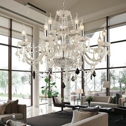 Lustre en verre cristal contemporain moderne