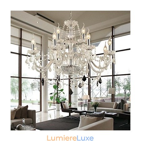 Lustre en verre cristal contemporain moderne Lustre en verre cristal contemporain moderne