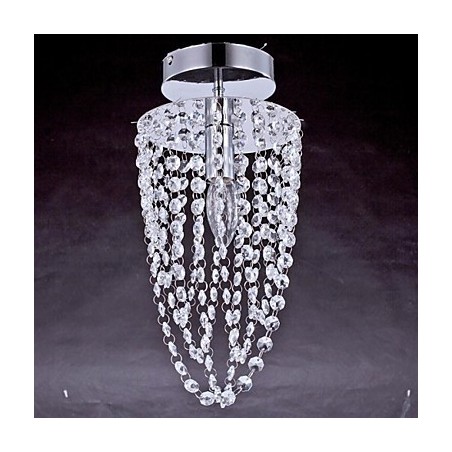 Plafonnier 1 lumière en cristal, finition artistique en acier inoxydable Plafonnier 1 lumière en cristal, finition artistique en acier inoxydable