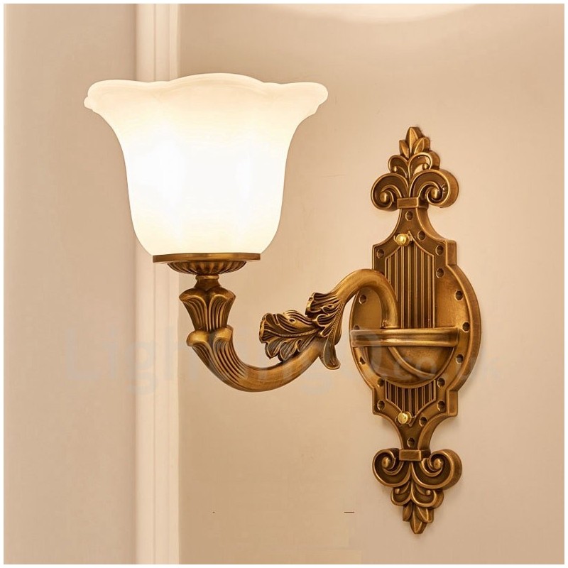Appliques murales d'intérieur de luxe en métal pour salon, salle à manger, chambre à coucher, style classique et traditionnel