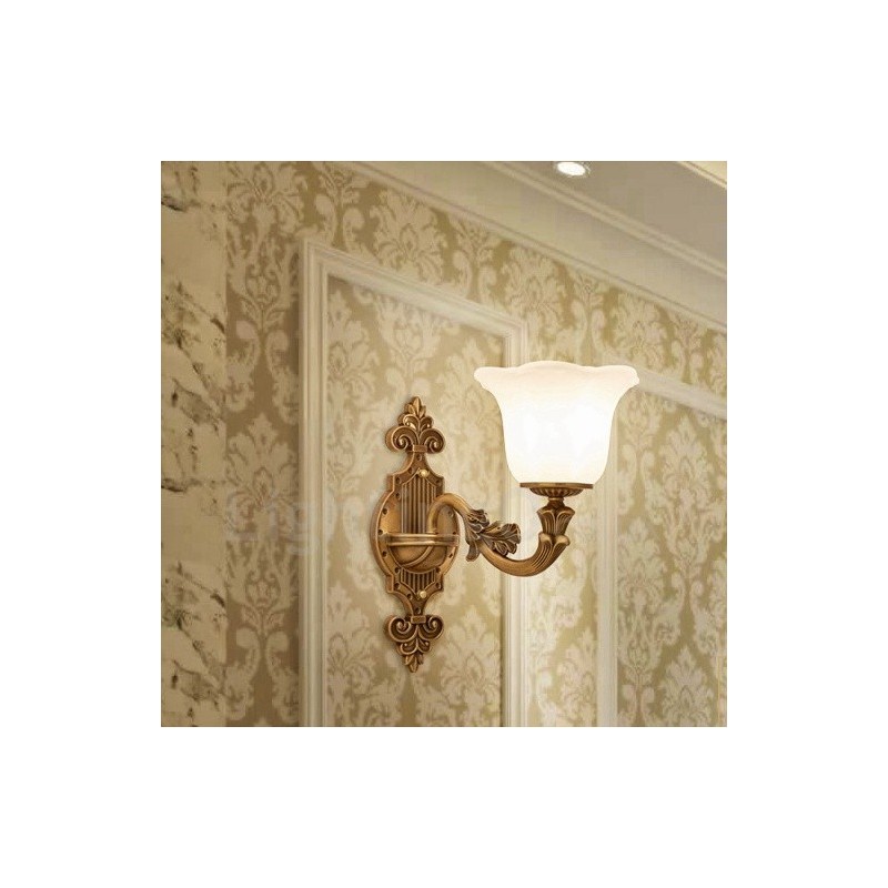 Appliques murales d'intérieur de luxe en métal pour salon, salle à manger, chambre à coucher, style classique et traditionnel