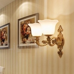 Appliques murales d'intérieur de luxe en métal à 2 lumières, style classique traditionnel, pour salon, salle à manger, chambre à coucher
