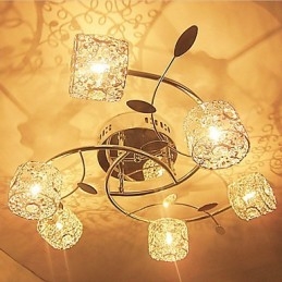 Plafonnier moderne contemporain en cristal électroplaqué