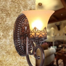 Appliques murales d'intérieur en métal à une lumière rustique pour salon, salle à manger, chambre à coucher