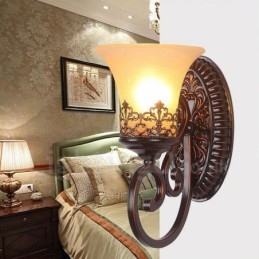 Appliques murales d'intérieur en métal à une lumière rustique pour salon, salle à manger, chambre à coucher