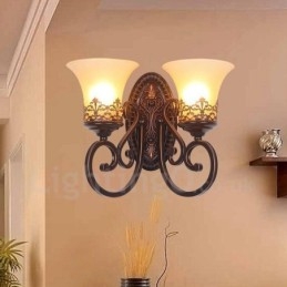Appliques murales d'intérieur en métal pour salon, salle à manger, chambre à coucher, style rustique