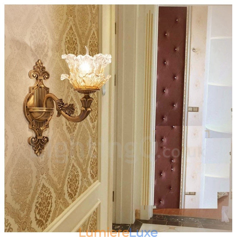 Appliques murales d'intérieur de luxe en métal pour salon, salle à manger, chambre à coucher, style classique et traditionnel