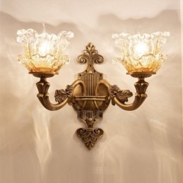 Appliques murales d'intérieur en métal à 2 lumières, style classique et traditionnel, pour salon, salle à manger, chambre à coucher