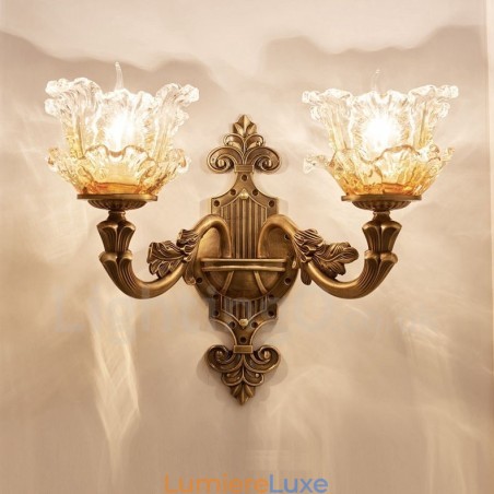 Appliques murales d'intérieur en métal à 2 lumières, style classique et traditionnel, pour salon, salle à manger, chambre à coucher Appliques murales d'intérieur en métal à 2 lumières, style classique et traditionnel, pour salon, salle à manger, chambre à coucher
