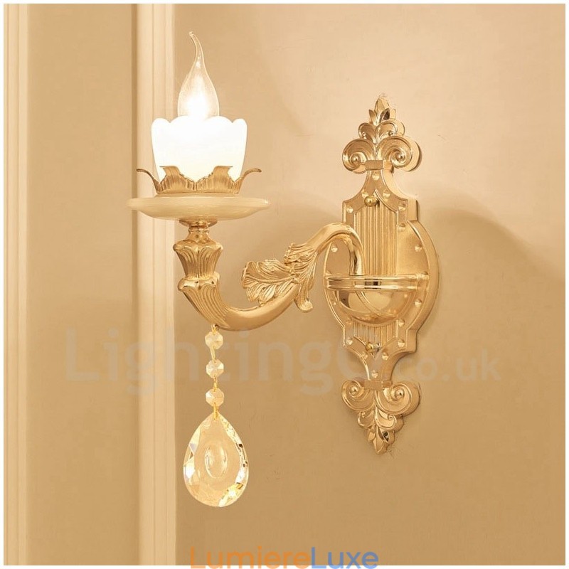 Appliques murales d'intérieur de luxe en métal pour salon, salle à manger, chambre à coucher, style classique et traditionnel