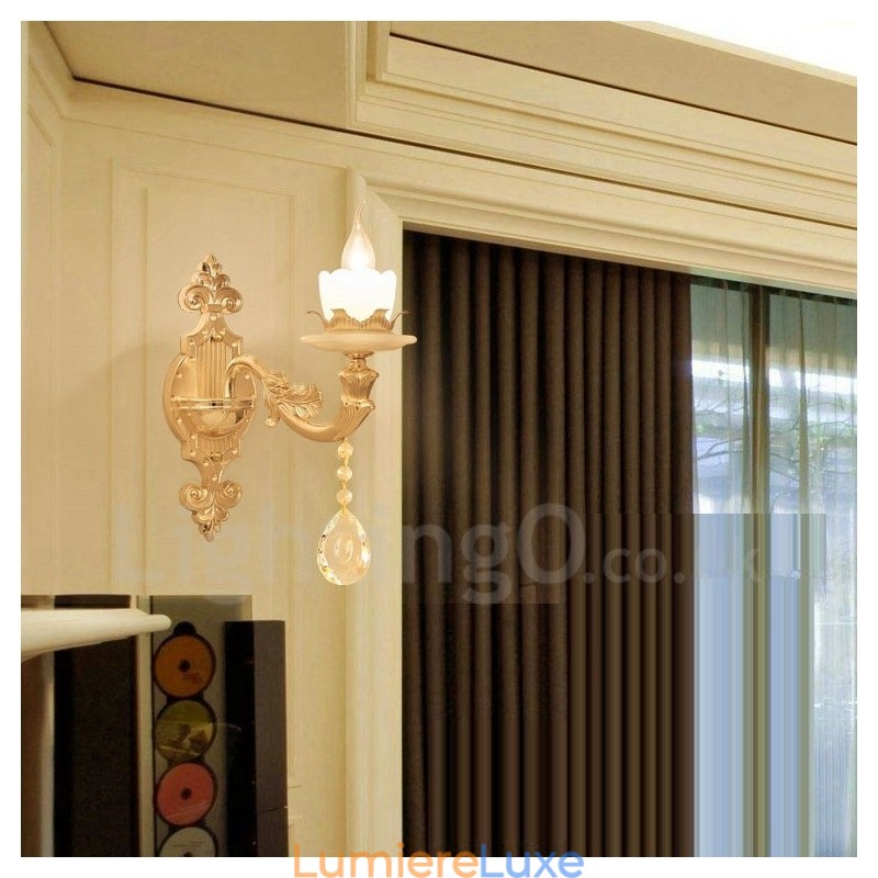 Appliques murales d'intérieur de luxe en métal pour salon, salle à manger, chambre à coucher, style classique et traditionnel