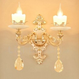 Appliques murales d'intérieur en métal à 2 lumières, style classique et traditionnel, pour salon, salle à manger, chambre à coucher