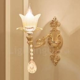 Applique murale d'intérieur en métal à lumière unique, style traditionnel classique, pour salon, salle à manger, chambre à coucher