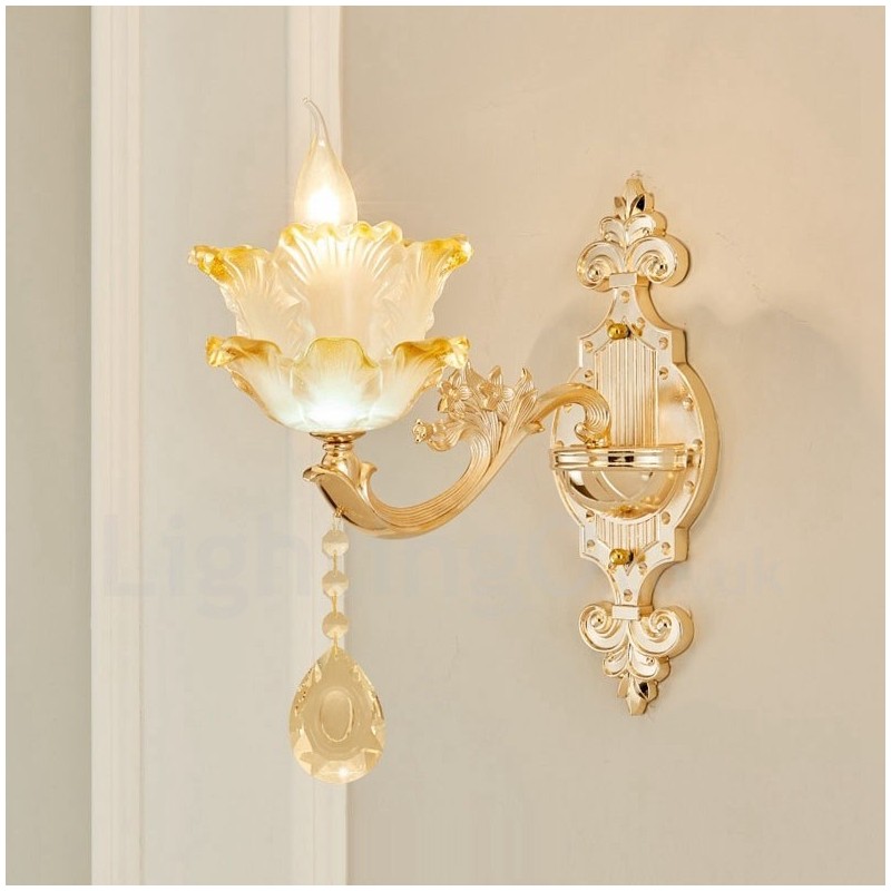 Appliques murales d'intérieur de luxe en métal pour salon, salle à manger, chambre à coucher, style classique et traditionnel
