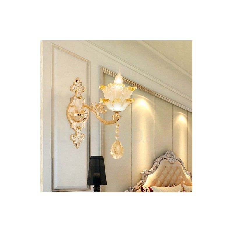 Appliques murales d'intérieur de luxe en métal pour salon, salle à manger, chambre à coucher, style classique et traditionnel