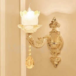 Appliques murales d'intérieur de luxe en métal pour salon, salle à manger, chambre à coucher, style classique et traditionnel
