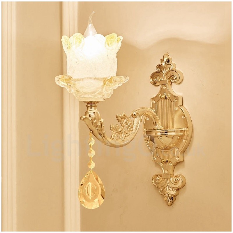 Appliques murales d'intérieur de luxe en métal pour salon, salle à manger, chambre à coucher, style classique et traditionnel