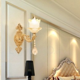 Appliques murales d'intérieur de luxe en métal pour salon, salle à manger, chambre à coucher, style classique et traditionnel