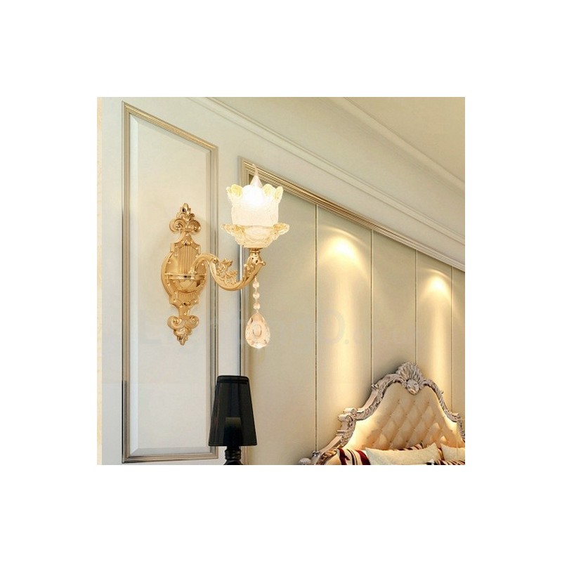 Appliques murales d'intérieur de luxe en métal pour salon, salle à manger, chambre à coucher, style classique et traditionnel