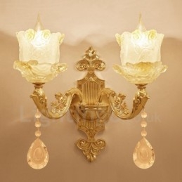 Appliques murales d'intérieur en métal à 2 lumières, style classique et traditionnel, pour salon, salle à manger, chambre à coucher